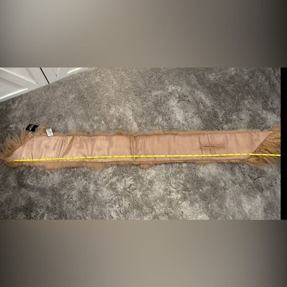 Collection XIIX 100% Rabbit Fur Scarf 40" Length Color Camel - Picture 8 of 12